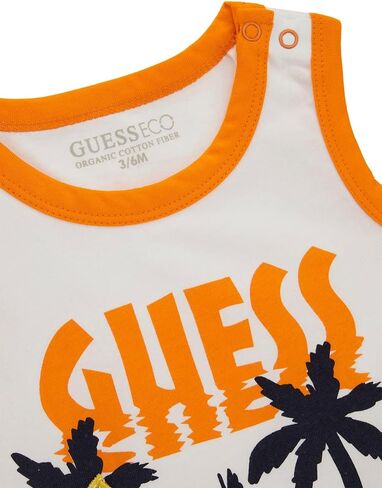 طقم قصير وقميص بدون أكمام صديق للبيئة للأولاد من GUESS in Kuwait