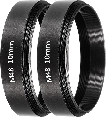 PATIKIL 3mm Telescope Extension Tube, 2Pcs M48 x 0.75mm on Both Sides Aluminum Alloy Lens Adapter Ring Extension Tube for Camera Eyepiece Telescope Accessory, Black in Saudi Arabia