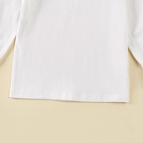Kids Baby Girl Long Sleeve Collar Shirt Toddler White Blouse Puff Short Sleeve T-Shirt Solid Color Basic Top Bottom in Kuwait