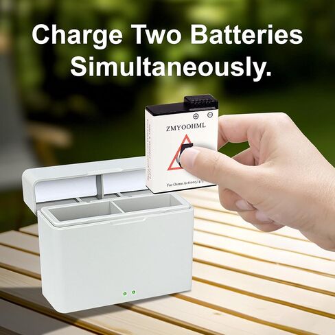 osmo Action 5 pro/4/3 Battery - 2100mah high Capacity Fast Charger, Compatible with Action 5/4/3 Battery and Accessories(1 Charger and 2 Batteries) in Saudi Arabia