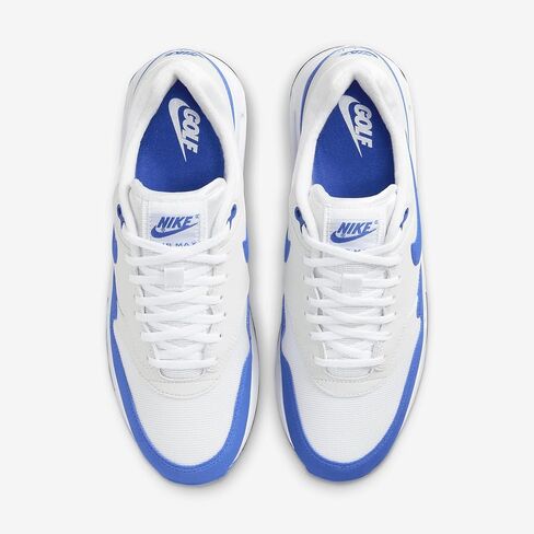 حذاء الجولف Nike Air Max 1 '86 OG G للرجال (DV1403-115، أبيض/بلاتيني نقي/أسود/هايبر رويال) مقاس 7 in Kuwait