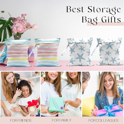 4 عبوات من الحقائب المبللة لملابس السباحة، حقيبة مستلزمات السفر على الشاطئ الجافة والرطبة، للملابس المتسخة وأدوات الزينة الواقية من الشمس وحفاضات صالة الألعاب الرياضية واليوجا وهدايا الصيف والعطلات على الشاطئ. نجم البحر، السلاحف البحرية، قناديل البحر in Kuwait