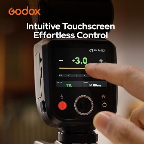 Godox V100S V100-S 100Ws Flash for Sony Camera, Touch Screen, 2.4G TTL HSS Wireless Round Head Speedlite,External Sub Light, Built-in Lithium Battery, 10 Level LED Modeling Lamp (Godox V1S Upgrade) in Kuwait