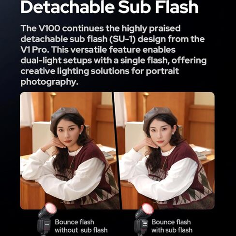 Godox V100S V100-S 100Ws Flash for Sony Camera, Touch Screen, 2.4G TTL HSS Wireless Round Head Speedlite,External Sub Light, Built-in Lithium Battery, 10 Level LED Modeling Lamp (Godox V1S Upgrade) in Kuwait