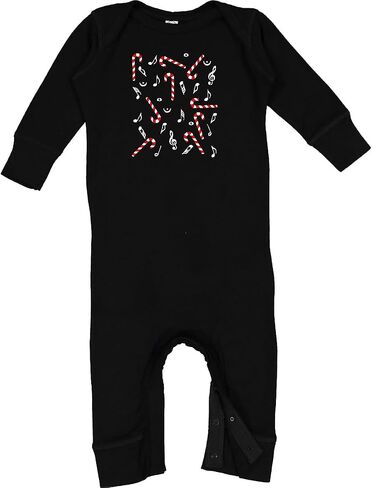 inktastic Candy Cane White Music Notes Baby Romper Coveralls in Saudi Arabia