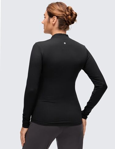 CRZ YOGA Cloud Jersey Maternity Long Sleeve Shirts - Mock Neck Side Ruched Casual Workout Athletic Pregnancy Womens Tops Tee in Saudi Arabia