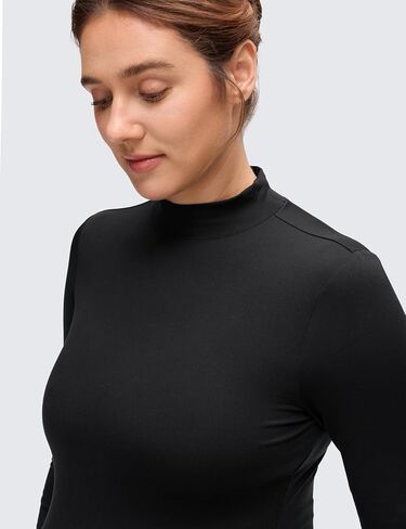 CRZ YOGA Cloud Jersey Maternity Long Sleeve Shirts - Mock Neck Side Ruched Casual Workout Athletic Pregnancy Womens Tops Tee in Saudi Arabia