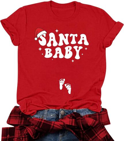 Maternity Christmas Shirt Women Bumpin'Around The Christmas Tree Shirts Cute Pregnancy Announcement Tee Tops in Saudi Arabia