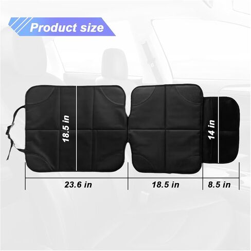 Baby Car Seat Protector for Child, Waterproof Baby Car Seats Cover with Non-Slip Backing, 600D Fabric Car Seat Mat with Thickest Padding & Mesh Pockets for Baby Pet (2PCS) in Saudi Arabia
