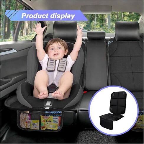 Baby Car Seat Protector for Child, Waterproof Baby Car Seats Cover with Non-Slip Backing, 600D Fabric Car Seat Mat with Thickest Padding & Mesh Pockets for Baby Pet (2PCS) in Saudi Arabia