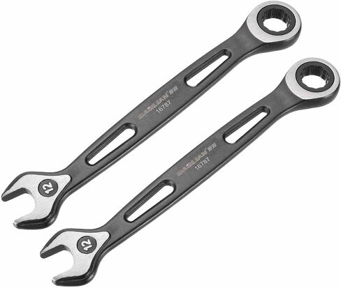 HARFINGTON 2pcs Ratcheting Combination Wrench 12mm Metric 12 Point CR-V Electrophoresis Double Box Open-Ended Ratchet Wrenches with 72 Tooth 5° Swing Industrial Grade Spanner Tool for Repair in Saudi Arabia