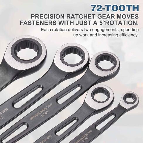 HARFINGTON 2pcs Ratcheting Combination Wrench 12mm Metric 12 Point CR-V Electrophoresis Double Box Open-Ended Ratchet Wrenches with 72 Tooth 5° Swing Industrial Grade Spanner Tool for Repair in Saudi Arabia