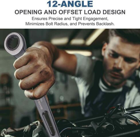 HARFINGTON 2pcs Ratcheting Combination Wrench 12mm Metric 12 Point CR-V Electrophoresis Double Box Open-Ended Ratchet Wrenches with 72 Tooth 5° Swing Industrial Grade Spanner Tool for Repair in Saudi Arabia