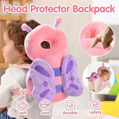 حقيبة ظهر لحماية الرأس من Wonderbaby، وسادات ناعمة وخفيفة الوزن من Wonderbaby - تمنع سقوط الأطفال إلى الخلف، تصميم كرتوني لطيف (رائد فضاء) in Kuwait