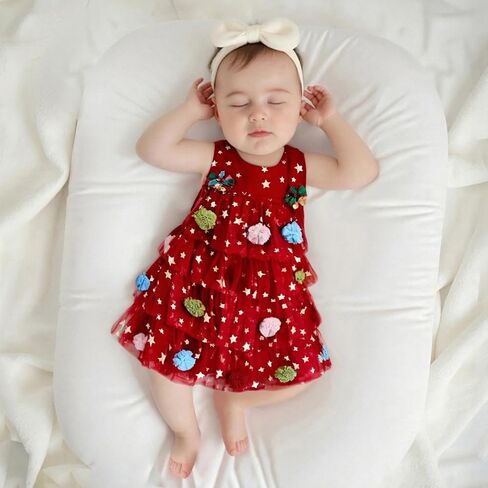 Toddler Baby Girl Christmas Dress Little Girls Star Sequin Pompom Xmas Tree Tulle Tutu Christmas Dresses in Saudi Arabia