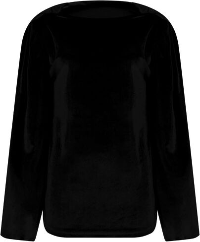 Women's Velvet Shirts Casual Long Sleeve Cowl Neck Drape Ruched Front Tops Blouse Comfy Loose Fit Elegant Tshirts in Saudi Arabia