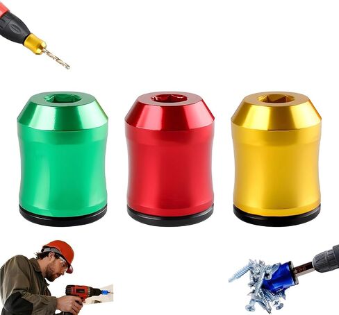 3PCS Magnetic Screw Ring, Screwdriver Head Magnetic Ring, Screwdriver Head Ring with Anti-Slip Design for Drill Tools, Mechanics, Carpenters, Household Repairs in Saudi Arabia