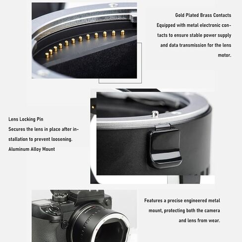 GOWENIC 40mm Macro Extension Tube Macro Lens Adapter Close Up for GFX 100 100SII 100II 100S 50SII with Autofocus Copper Contacts in Saudi Arabia