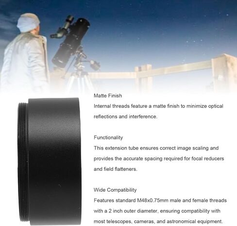 أنبوب تمديد التلسكوب، M48x0.75 خيط تمديد الطول البؤري أنبوب سبائك الألومنيوم 20 مم حلقة تمديد للتصوير الفوتوغرافي بالتلسكوب الفلكي in Kuwait