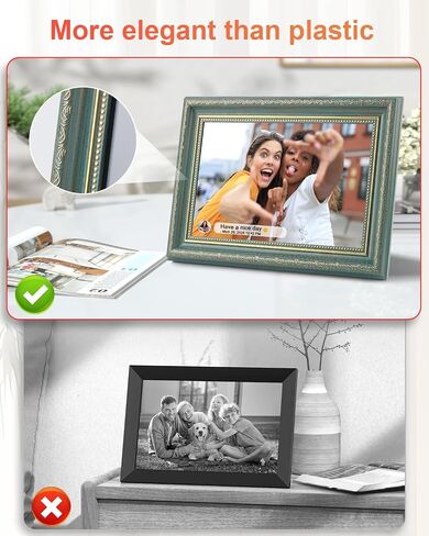 إطار صور رقمي من Frameo مقاس 10.1 بوصة مزود بتقنية WiFi مع مساحة تخزين 32 جيجابايت، وشاشة عرض شرائح تعمل باللمس بدقة 1280x800 HD IPS، وهدايا التواصل لمسافات طويلة، وتكنولوجيا المسنين (بني القيقب) in Saudi Arabia