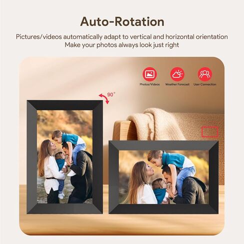 إطار صور رقمي Uhale، إطار صور رقمي واي فاي 10.1 بوصة، ذاكرة 16 جيجابايت مع دوران تلقائي، مشاركة الصور/الفيديو وإرسال أطيب التمنيات عبر التطبيق in Kuwait