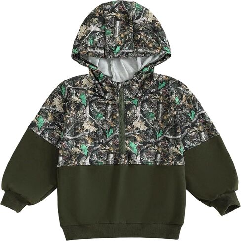 Fernvia Toddler Baby Boy Clothes Camouflage Half Zip-up Long Sleeve Hoodies Sweatshirt Casual Pullover for Kids boys in Saudi Arabia