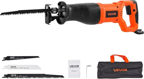 منشار ترددي سلكي VEVOR، 120 فولت 7.5 أمبير، سرعة متغيرة 2800 SPM، طول السكتة الدماغية 1-1/8 بوصة، منشار ترددي كهربائي مع 8 شفرات وحقيبة حمل، لقطع الخشب والمعادن والبلاستيك in Kuwait