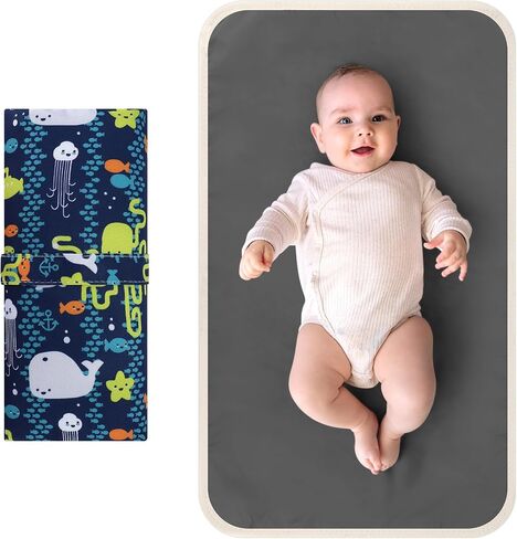 Accmor Portable Diaper Changing Pad, Waterproof Foldable Baby Changing Mat for Travel, Baby Essentials Shower Registry Gifts in Saudi Arabia