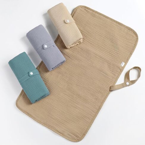 Accmor Portable Diaper Changing Pad, Muslin Cotton Foldable Baby Changing Mat for Travel, Baby Essentials Shower Registry Gifts in Saudi Arabia