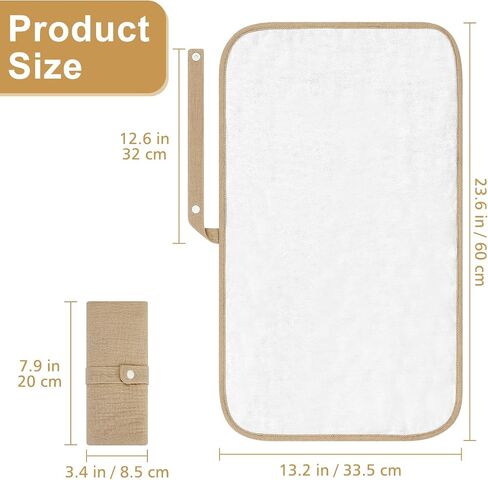 Accmor Portable Diaper Changing Pad, Muslin Cotton Foldable Baby Changing Mat for Travel, Baby Essentials Shower Registry Gifts in Saudi Arabia