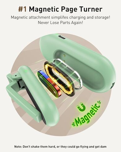 أداة تقليب الصفحات عن بعد من Maxonar Magsnap لجهاز Kindle Paperwhite/Oasis & Kobo، لا تفقد الأجزاء أبدًا، بطارية 100 ساعة، اتصال RF، أداة النقر 2 في 1 تعمل مع الكمبيوتر اللوحي/iPad، هدية مثالية لمحبي الكتب (أخضر) in Kuwait