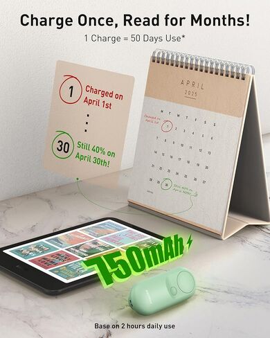 أداة تقليب الصفحات عن بعد من Maxonar Magsnap لجهاز Kindle Paperwhite/Oasis & Kobo، لا تفقد الأجزاء أبدًا، بطارية 100 ساعة، اتصال RF، أداة النقر 2 في 1 تعمل مع الكمبيوتر اللوحي/iPad، هدية مثالية لمحبي الكتب (أخضر) in Kuwait