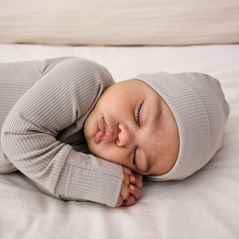 بيجامات ليتل سليبيز لحديثي الولادة، بيجامات فسكوز من الخيزران للأطفال، للأولاد والبنات من الأطفال الخدج وحديثي الولادة، بيجامة بسحاب ثنائي الاتجاه in Kuwait