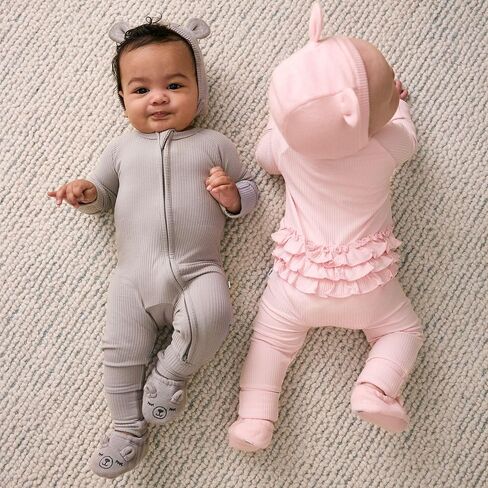 بيجامات ليتل سليبيز لحديثي الولادة، بيجامات فسكوز من الخيزران للأطفال، للأولاد والبنات من الأطفال الخدج وحديثي الولادة، بيجامة بسحاب ثنائي الاتجاه in Kuwait