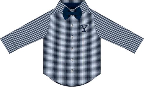 قميص Creative Knitwear College Baby Infant Gingham - بأكمام طويلة وأزرار لأعلى، شعار الفريق، للأولاد (12 شهرًا - 4T) in Saudi Arabia