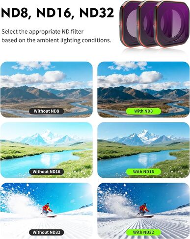 مجموعة مرشحات ND/CPL الهجينة مكونة من 4 قطع لـ Insta360 Ace Pro2، ND8-PL ND16-PL ND32-PL ND64-PL مجموعة 2 في 1، تحل الوهج والتعرض الزائد في مرشح واحد، صناعة أفلام احترافية in Kuwait