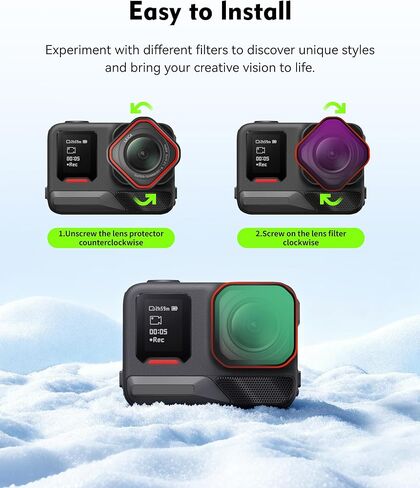 مجموعة مرشحات ND/CPL الهجينة مكونة من 4 قطع لـ Insta360 Ace Pro2، ND8-PL ND16-PL ND32-PL ND64-PL مجموعة 2 في 1، تحل الوهج والتعرض الزائد في مرشح واحد، صناعة أفلام احترافية in Kuwait