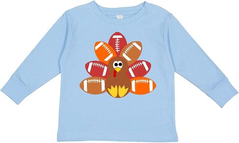 تي شيرت Inktastic Thanksgiving لطيف لكرة القدم تركيا للأطفال الصغار بأكمام طويلة in Kuwait