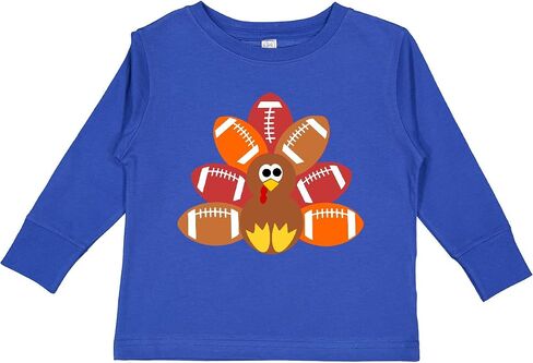 تي شيرت Inktastic Thanksgiving لطيف لكرة القدم تركيا للأطفال الصغار بأكمام طويلة in Kuwait