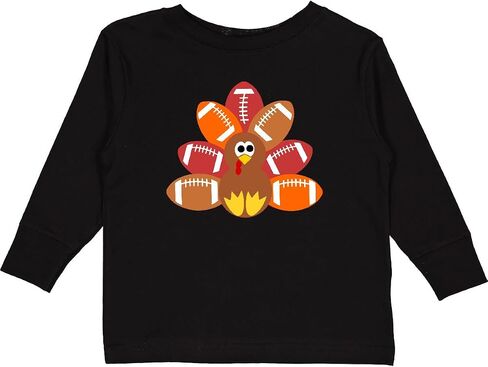 تي شيرت Inktastic Thanksgiving لطيف لكرة القدم تركيا للأطفال الصغار بأكمام طويلة in Kuwait