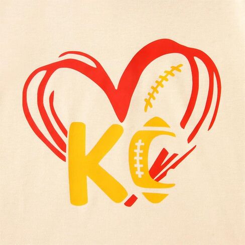 Ritatte Toddler Girls Boys Football Shirt Game Day Short Sleeve T-Shirt Kids Funny Heart Graphic Football Fans Tees Tops in Saudi Arabia