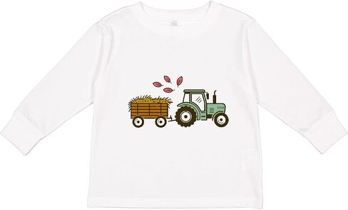 تي شيرت Inktastic Tractor وHay Wagon للأطفال الصغار بأكمام طويلة in Saudi Arabia