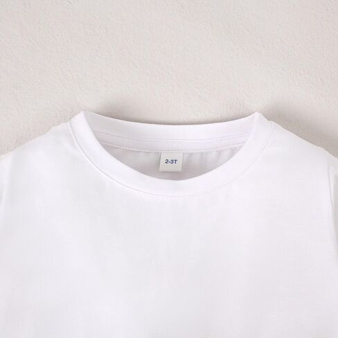 Magic Park 18M-7Y Baby Girl Long Sleeve Cotton T-Shirt Toddler Crew Neck Curve Hem Tee Kids Solid Color Blouse Casual Top in Kuwait