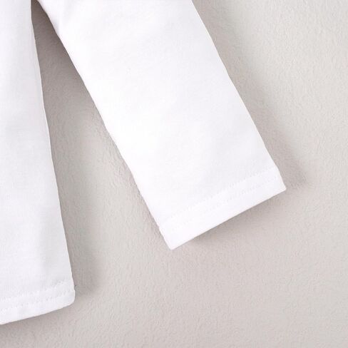 Magic Park 18M-7Y Baby Girl Long Sleeve Cotton T-Shirt Toddler Crew Neck Curve Hem Tee Kids Solid Color Blouse Casual Top in Kuwait