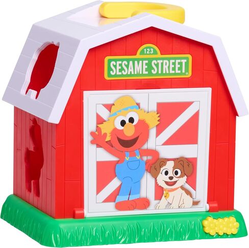 SESAME STREET Elmo's Learn & Sort Barn with Music and Sounds, 6-Pieces, Teaches Toddlers Shapes, Sounds, and Problem-Solving Skills, Toy for Girls, Boys, Kids, Ages 2 and Up by Just Play in Saudi Arabia