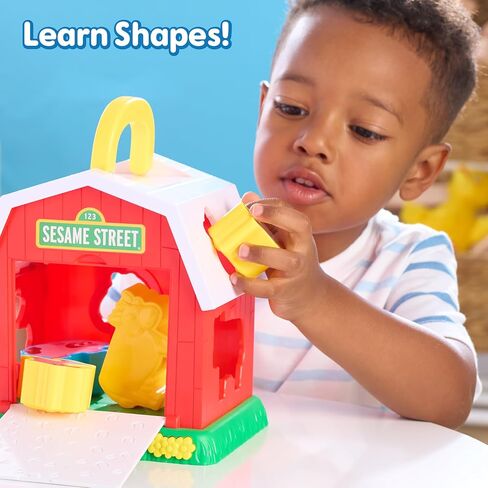 SESAME STREET Elmo's Learn & Sort Barn with Music and Sounds, 6-Pieces, Teaches Toddlers Shapes, Sounds, and Problem-Solving Skills, Toy for Girls, Boys, Kids, Ages 2 and Up by Just Play in Saudi Arabia