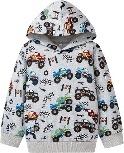 بلوفر بغطاء للرأس على شكل ديناصور للأطفال الصغار، بلوفر بأكمام طويلة على شكل شاحنة للأطفال من سن 1 إلى 7 سنوات in Kuwait