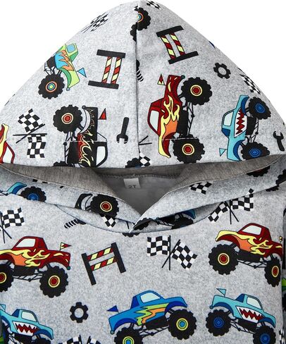 بلوفر بغطاء للرأس على شكل ديناصور للأطفال الصغار، بلوفر بأكمام طويلة على شكل شاحنة للأطفال من سن 1 إلى 7 سنوات in Kuwait