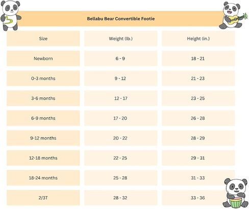 Bellabu Bear Garfield Rayon from Bamboo Convertible Footie for Baby Boys & Girls in Saudi Arabia