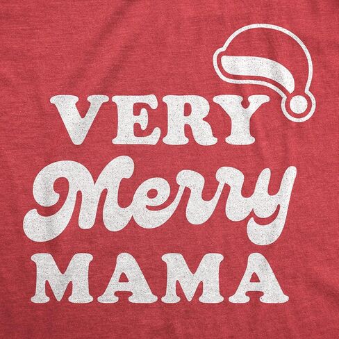 Maternity Very Merry Mama T Shirt Cute Christmas Santa Hat Pregnancy Announcement Tee in Saudi Arabia